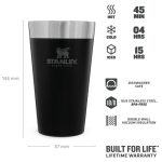 Stanley - Cana Termoizolanta The Stacking Beer Pint Matte Black Pebble, 0.47 Litri - imagine 2