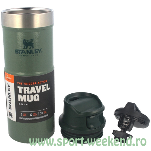 10-06439-030_detaliu.jpg Stanley - Cana Termoizolanta Trigger-Action Travel Mug Hammertone Green, 0.47 Litri - imagine 1