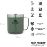 Stanley - Cana Termoizolanta Legendary Camp Mug Hammertone Green, 0.35 Litri - imagine 2