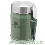 Stanley - Termos pentru Mancare Legendary Food Jar + Tacam, Hammertone Green, 0.4L