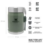 Stanley - Termos pentru Mancare Legendary Food Jar + Tacam, Hammertone Green, 0.4L - imagine 2
