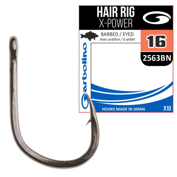 carlig_garbolino_no_1.jpg Garbolino - Carlige Hair Rig X-Power 2563 Black Nickel nr.10 - imagine 1