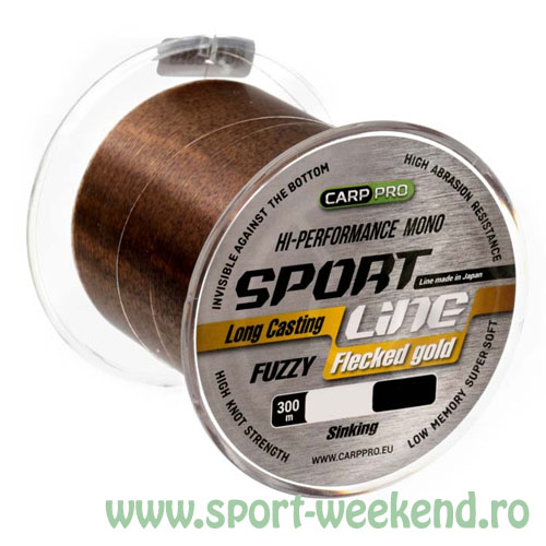 carp_pro_-_fir_sport_line_flecked_gold_300m.jpg Carp Pro - Fir Sport Line Flecked Gold 0,265mm / 300m / 5,1kg - imagine 1