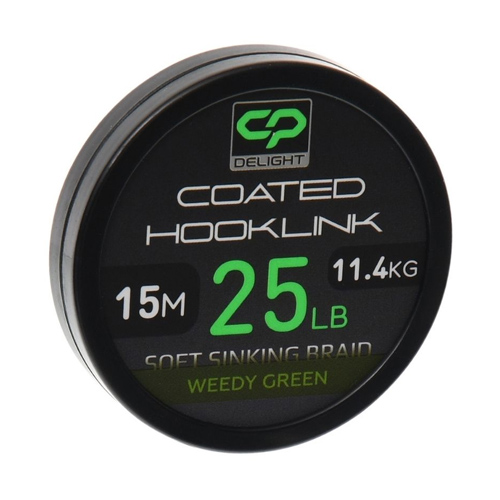 cp4610-025.jpg Carp Pro - Fir Textil Delight Coated Hooklink Soft Sinking Weedy Green 15m / 25lb / 11,4kg - imagine 1