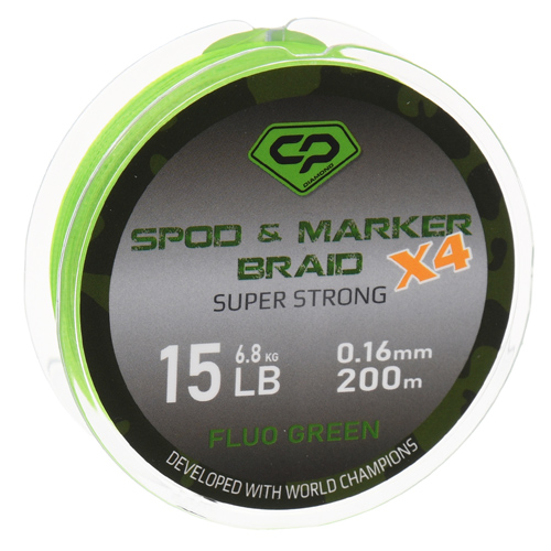cpdsmbg_1.jpg Carp Pro - Fir Textil Diamond Spod & Marker Braid X4 Fluo Green 200m / 0,16mm / 15lb - imagine 1
