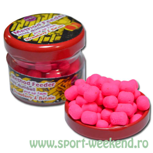 feederx_-_metod_feeder_mini_dumbell_strawberry.jpg FeederX - Metod Feeder Mini Dumbell Strawberry & Betain - imagine 1