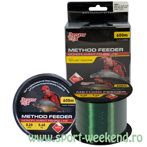 fir_benzar_method_feeder_teflon_dark_green_3.jpg Benzar Mix - Fir Method Feeder 0,25mm - 300m - 8,1kg - imagine 1