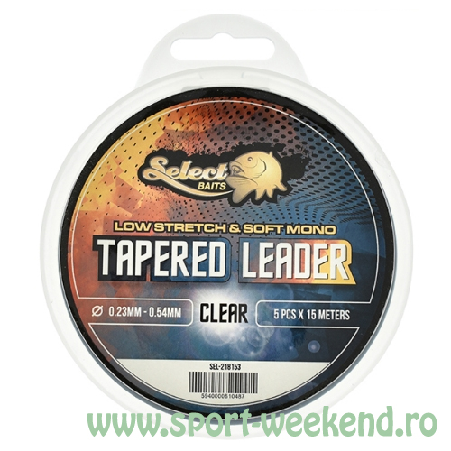 fir_select_baits_tapered_leader_clear_5_x_15m_1.jpg Select Baits - Fir Tapered Leader Clear 5 x 15m / 0.26mm - 0.57mm - imagine 1