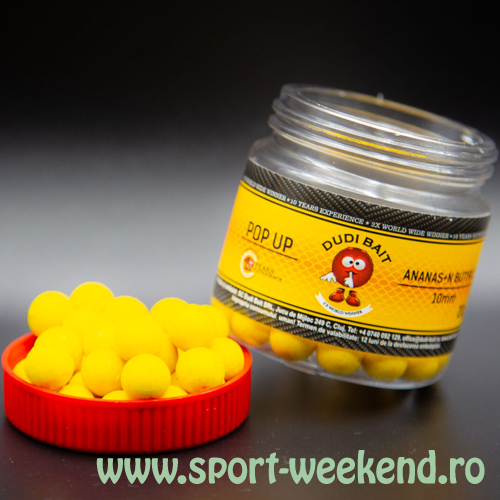 pop-up_ananas_n-butyric_2.jpg Dudi Bait - Pop-Up Dumbell Ananas+Acid N-Butyric - 8mm - imagine 1