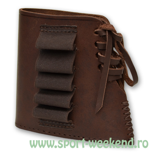 protectie_pat_arma_7.jpg Tapel - Protectie pat arma cu portmunitie elastica pentru cartus - Maro - imagine 1