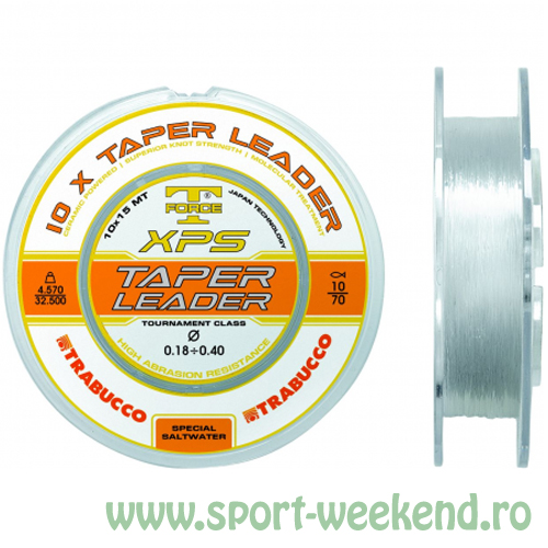 t_force_taper_leader_1_1.jpg Trabucco - Fir T-Force XPS Taper Leader 10x15m - 0,26mm-0,57mm - imagine 1